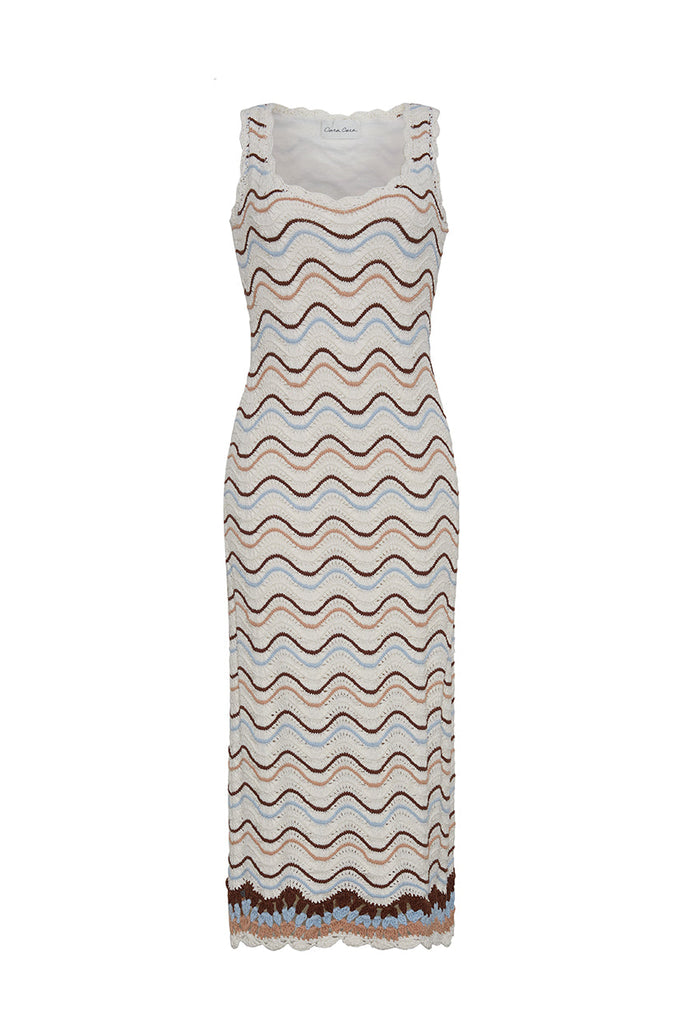 Orel Dress in Ivory Wave Crochet