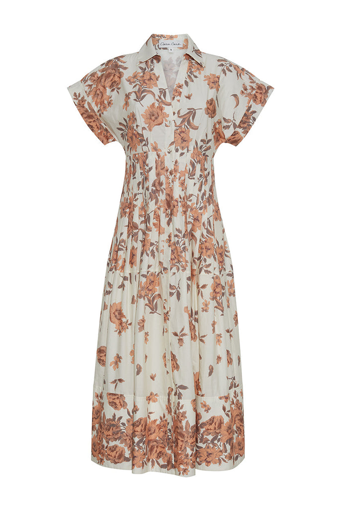 Nash Dress in Farfella Border Egret