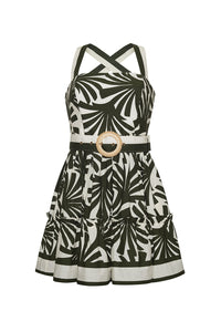 Julietta Mini Dress in Catalina Olive