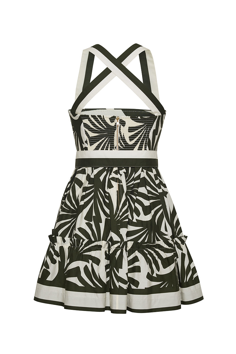 Julietta Mini Dress in Catalina Olive