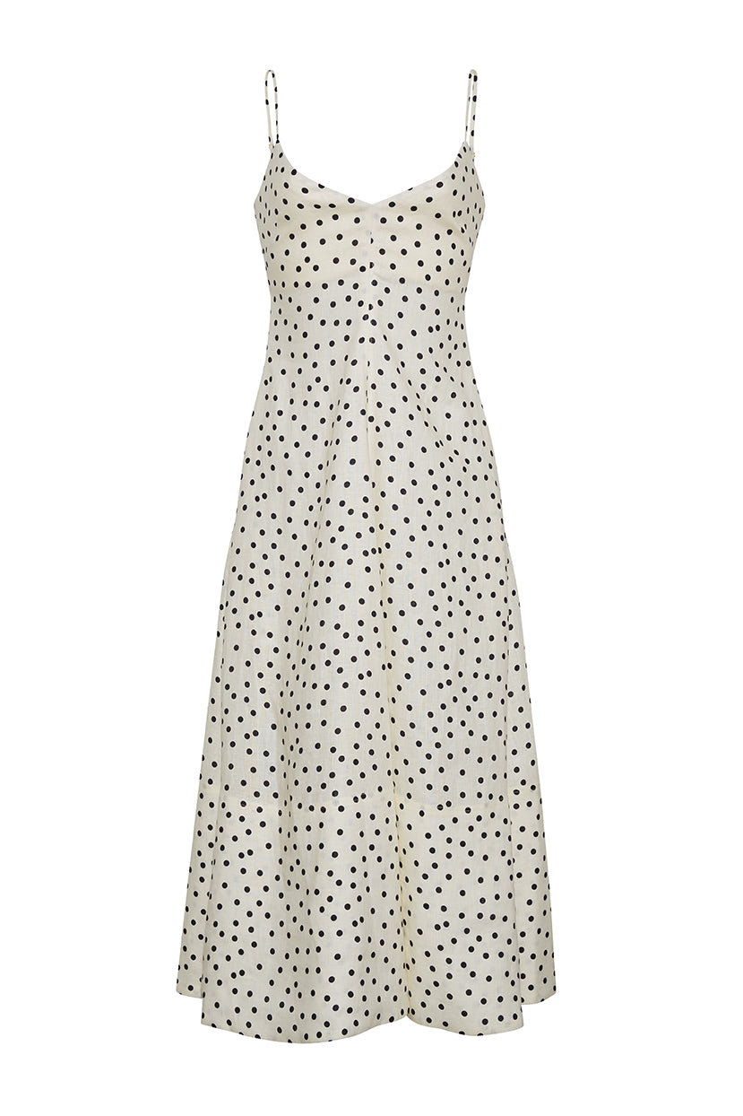 Mae Midi Dress in Burst Egret