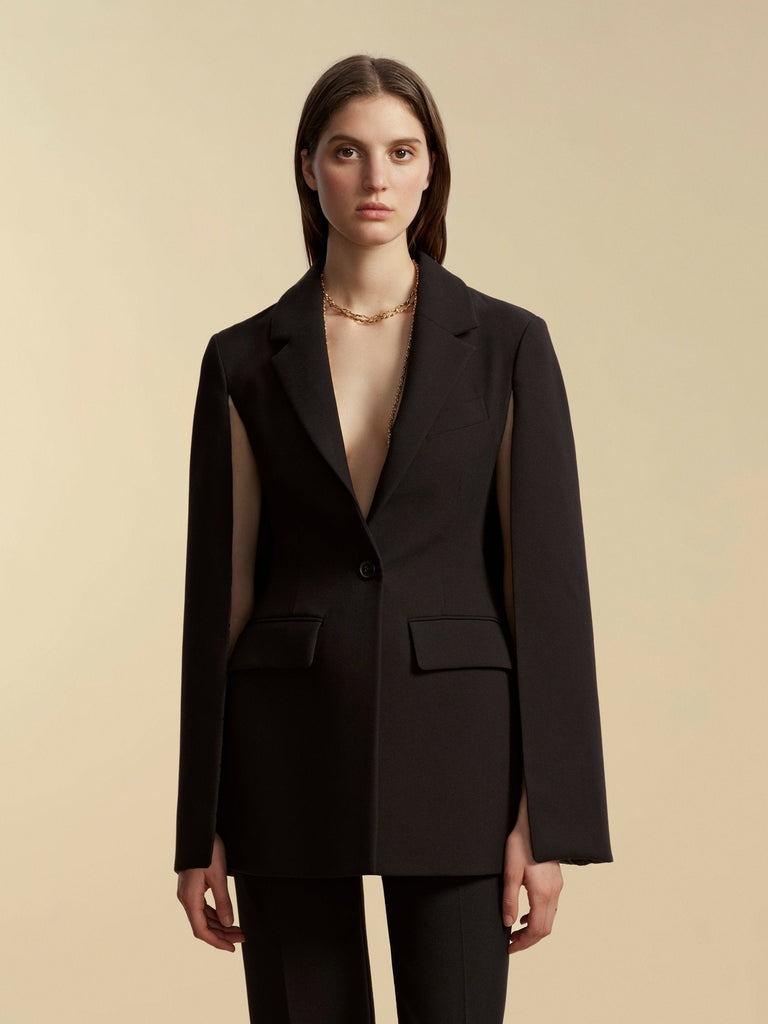 Tailored Basque Cape in Black