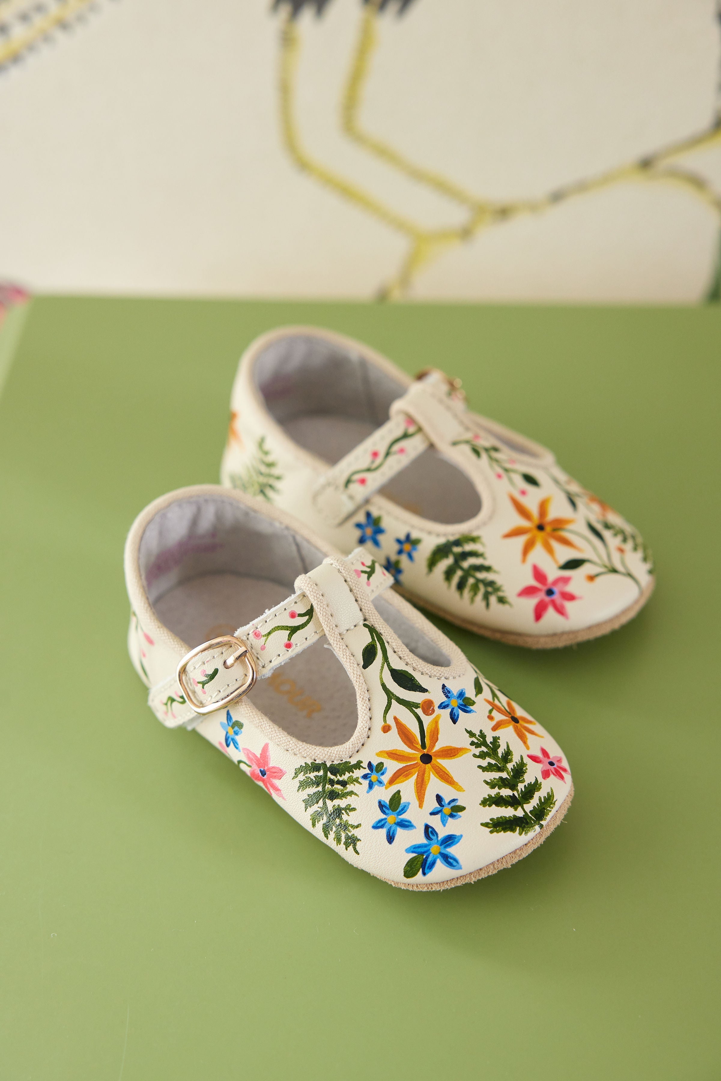 Wildflower Hand-Painted Baby Shoes