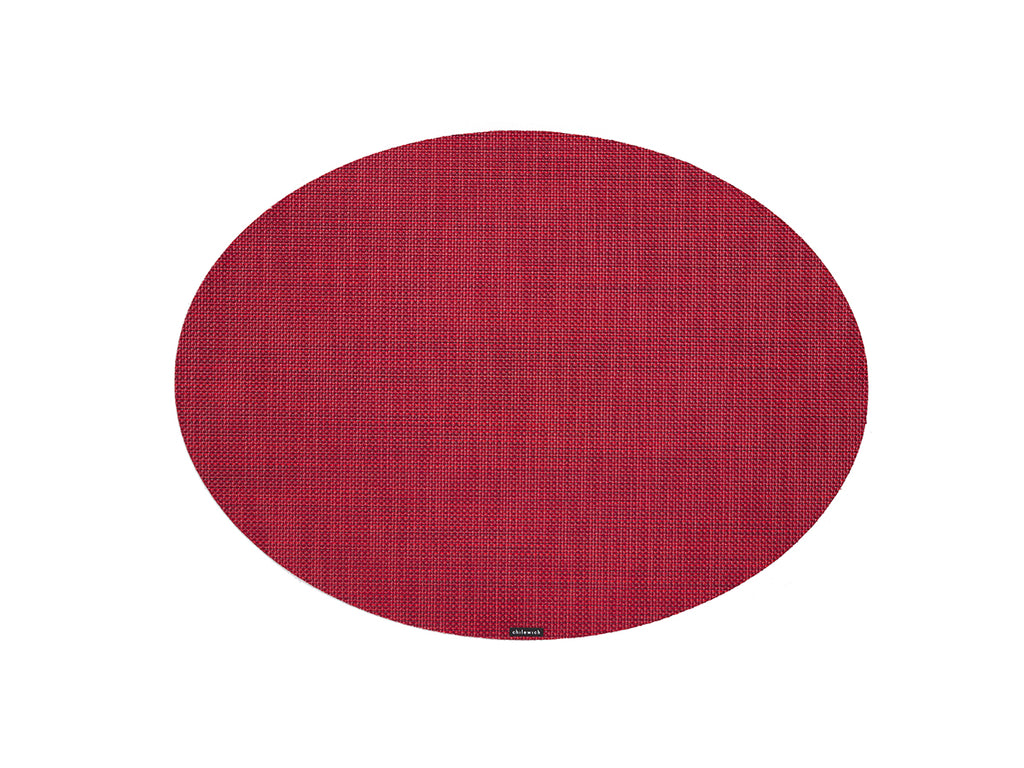 Mini Basketweave Oval Placemat in Scarlet