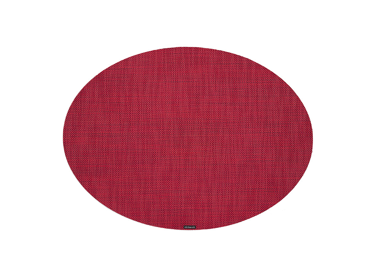 Mini Basketweave Oval Placemat in Scarlet