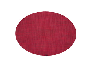 Mini Basketweave Oval Placemat in Scarlet
