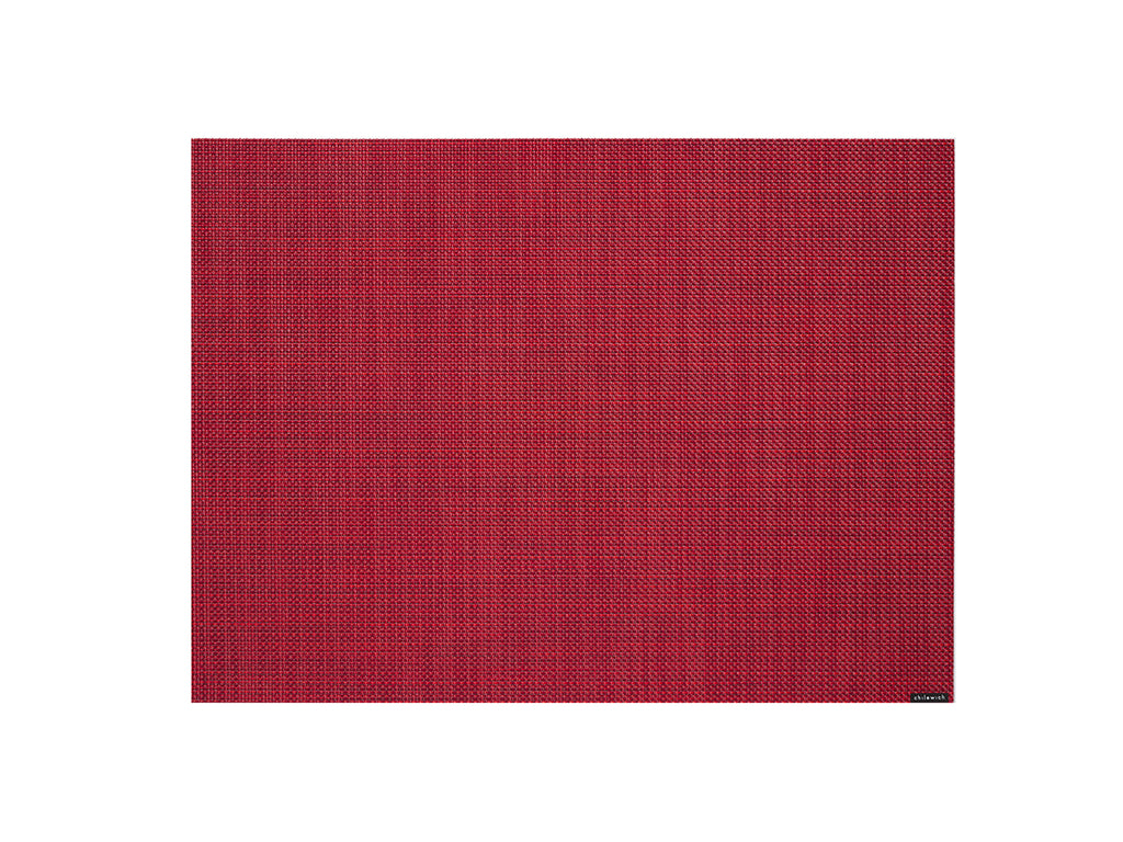 Mini Basketweave Rectangluar Placemat in Scarlet