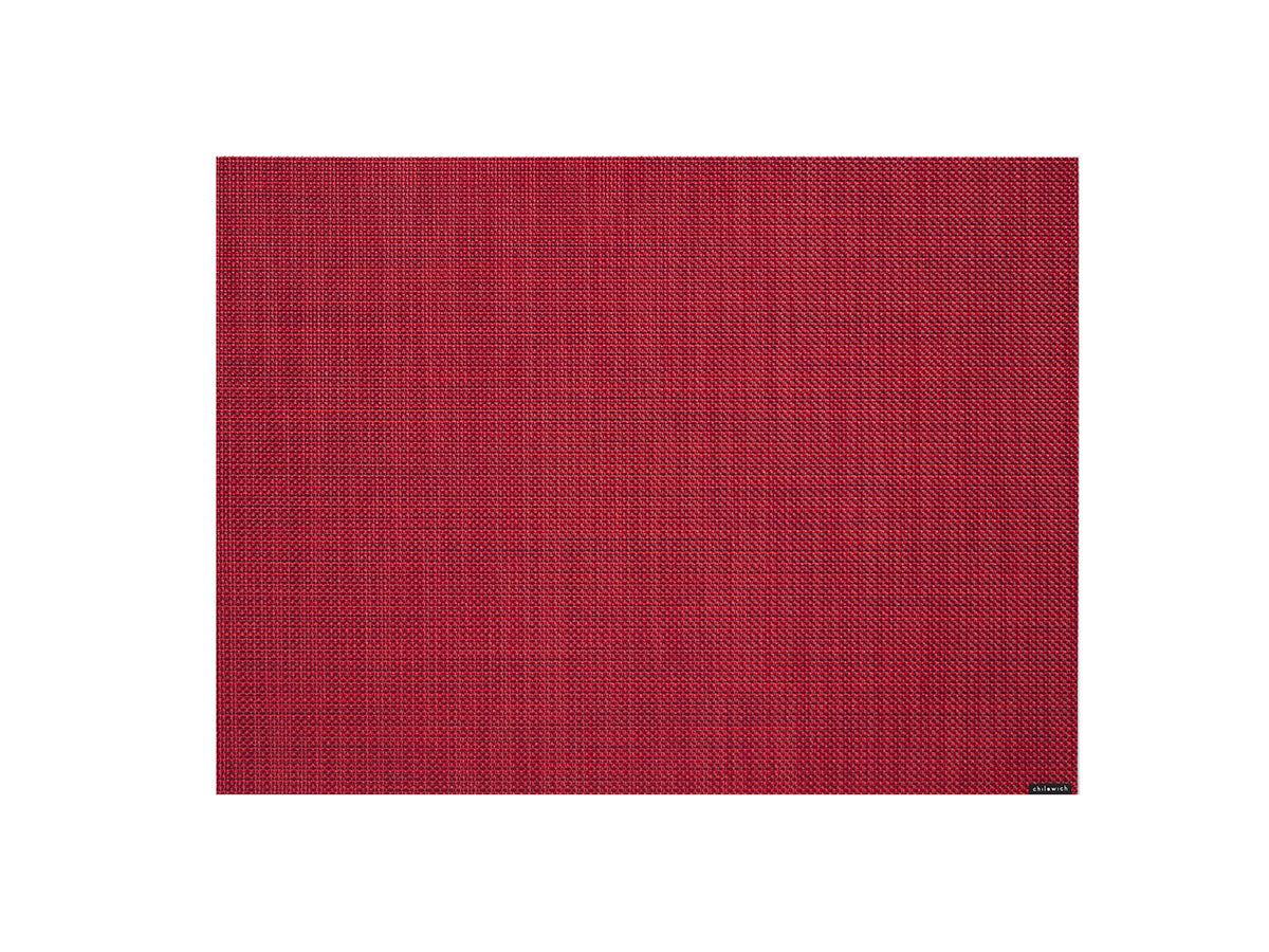 Mini Basketweave Rectangluar Placemat in Scarlet