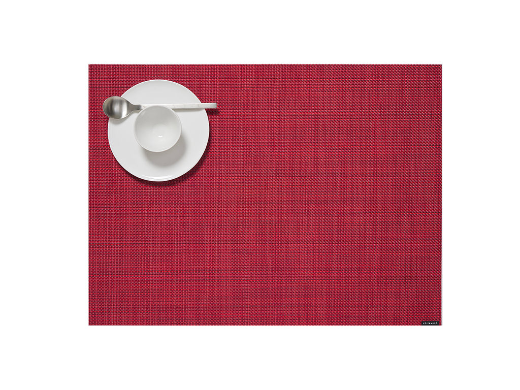 Mini Basketweave Rectangluar Placemat in Scarlet