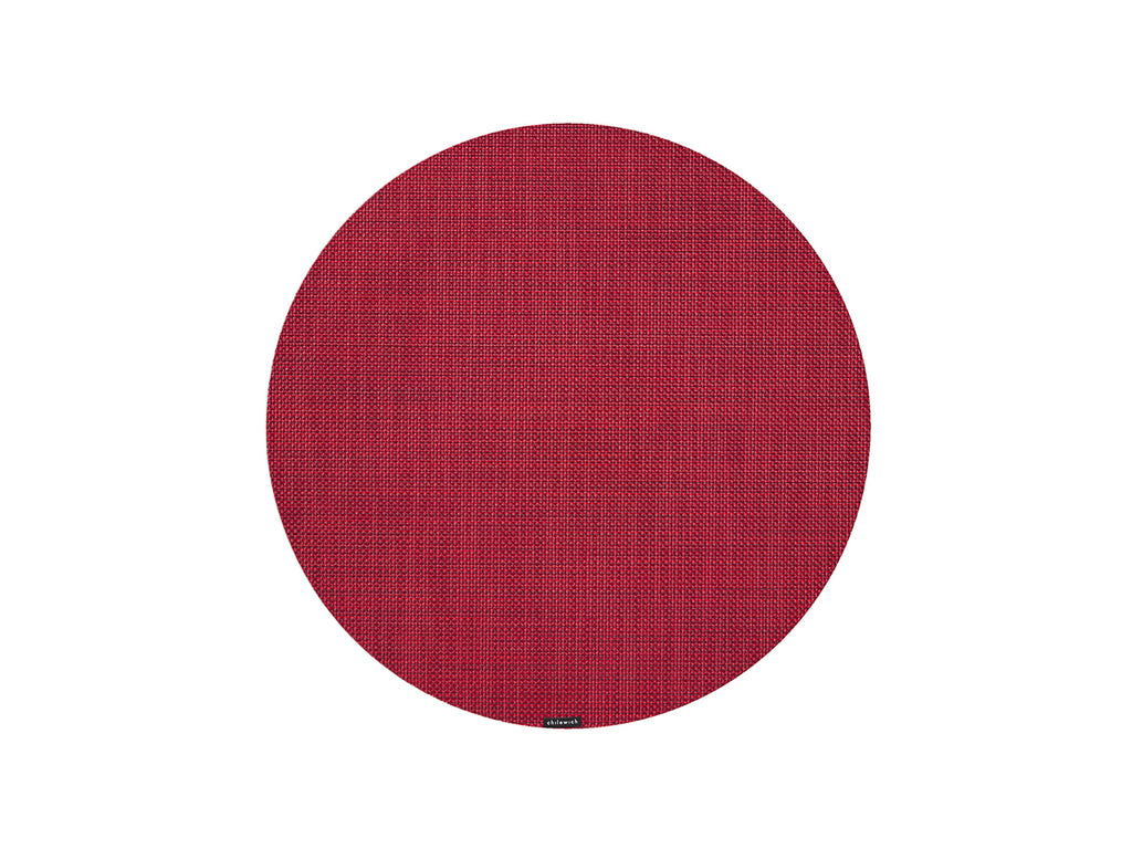 Mini Basketweave Round Placemat in Scarlet