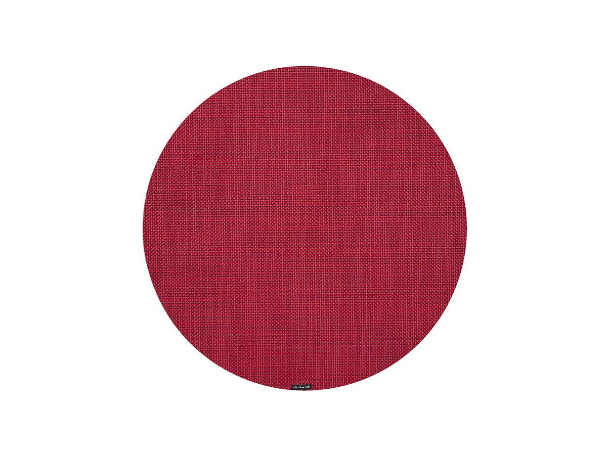 Mini Basketweave Round Placemat in Scarlet