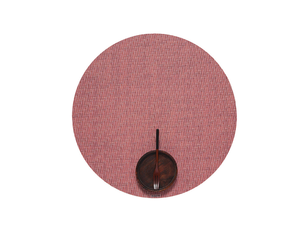 Foxtail Round Placemat in Raspberry
