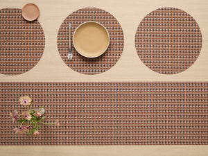 Crane Round Placemat in Raspberry