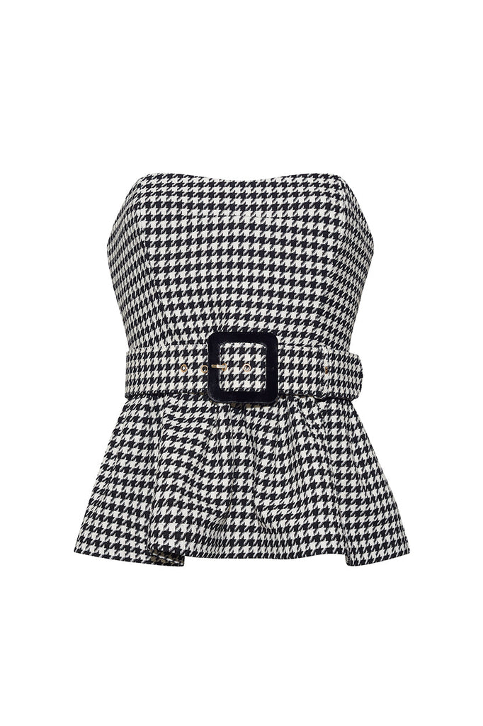Tilda Top in Houndstooth Black & White