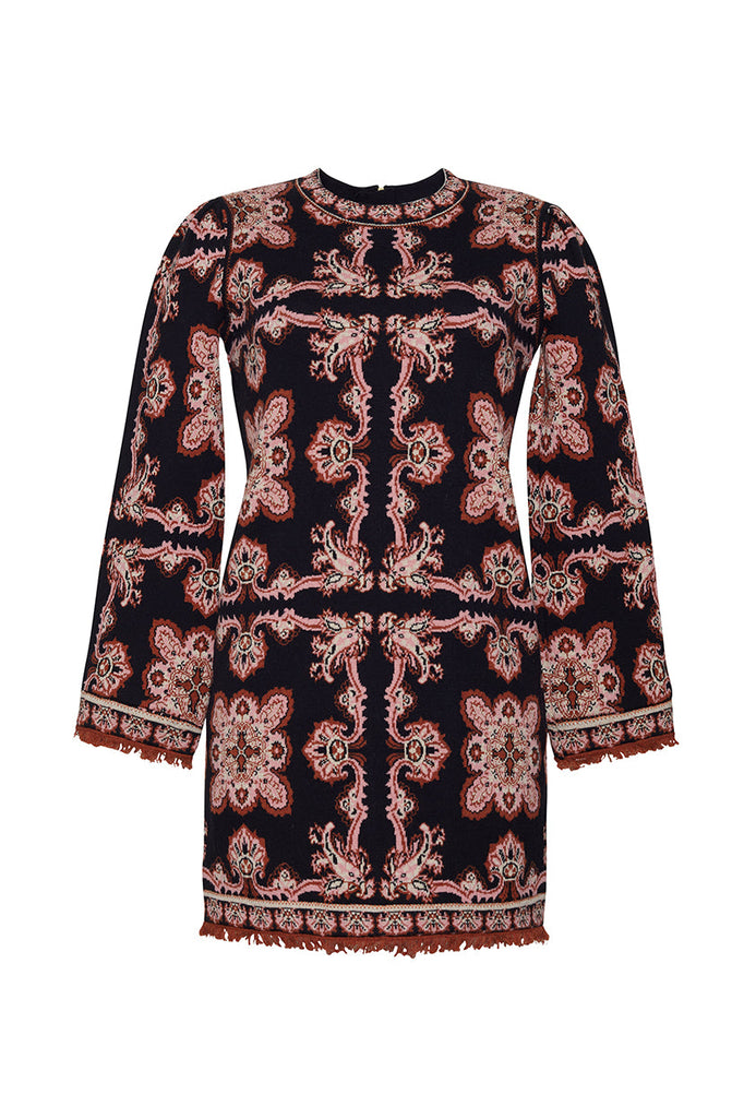 Fritz Dress in Black Paisley Scarf