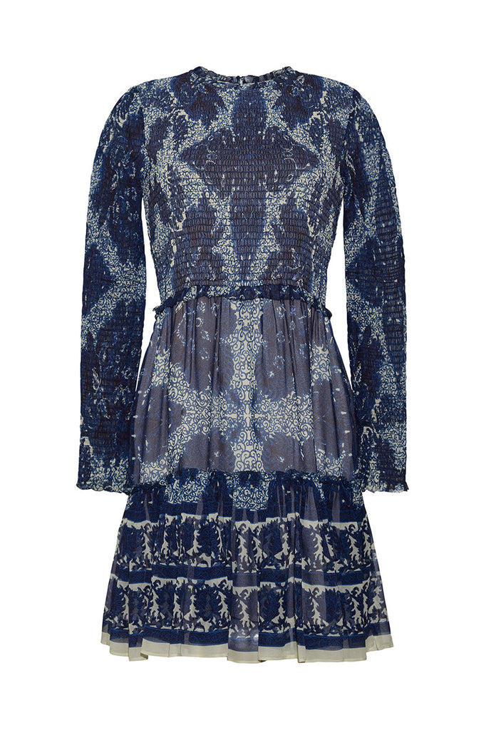 Viola Dress in Scrollwork Ink