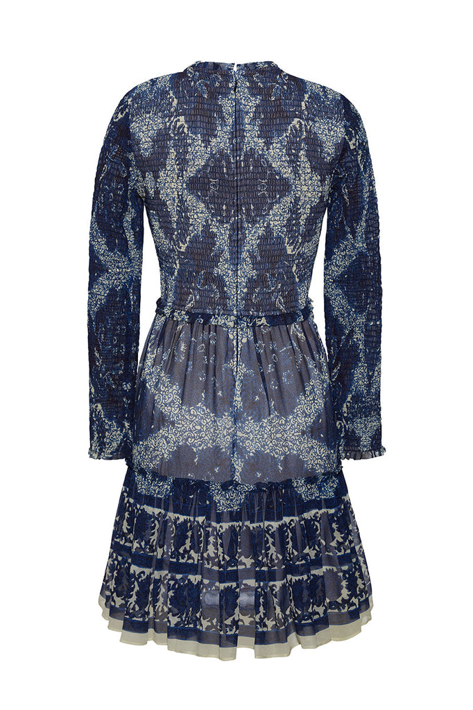 Viola Dress in Scrollwork Ink