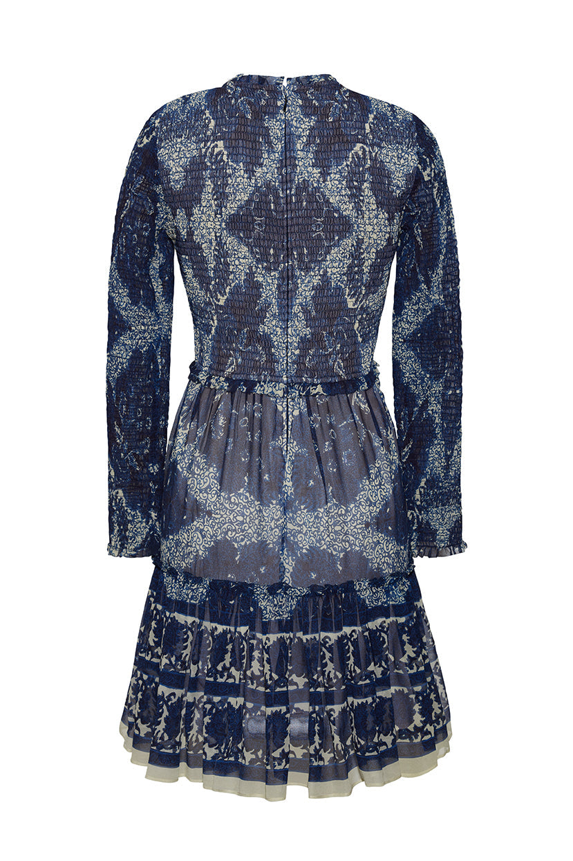 Viola Dress in Scrollwork Ink
