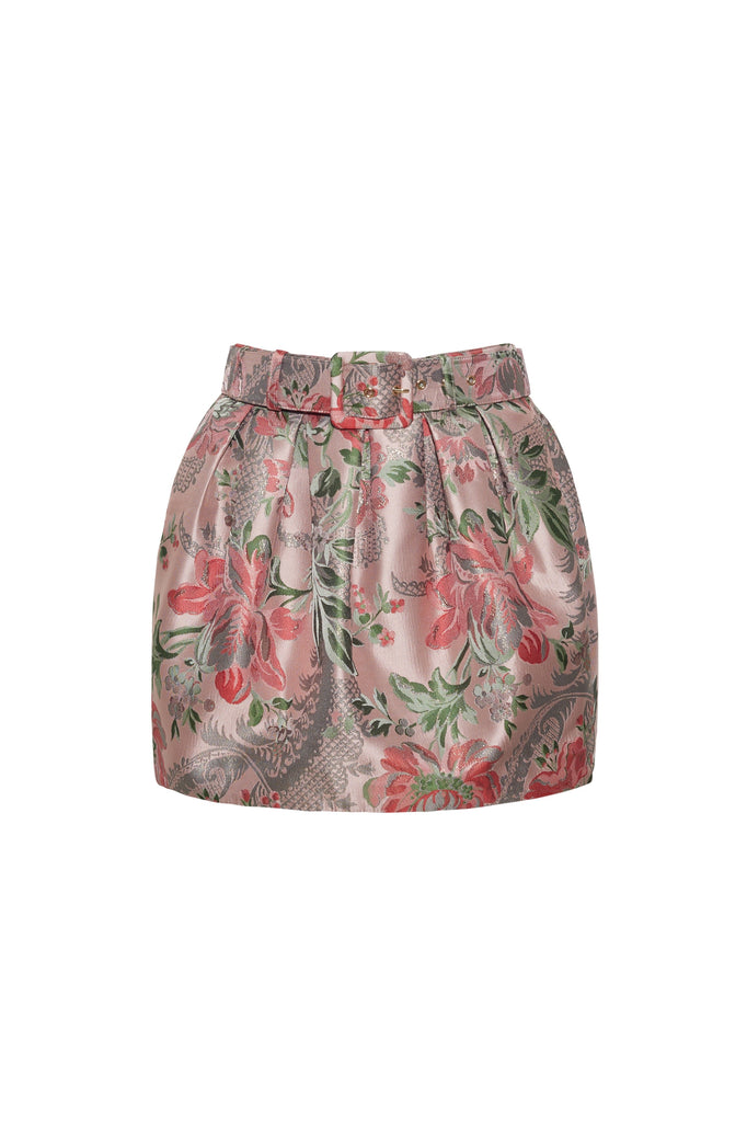Taryn Skirt in Jacqaurd Pink Flower