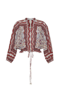 Perrin Top in Paisley Scarf Ivory