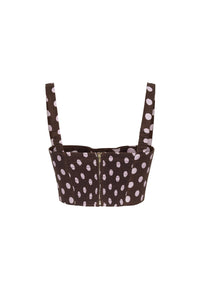 Claudine Top in Joelle Dot Brown