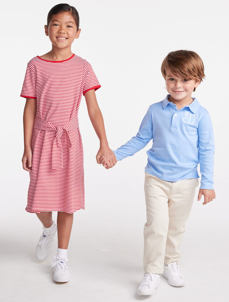 classic childrens clothing boys long sleeve polo in light blue