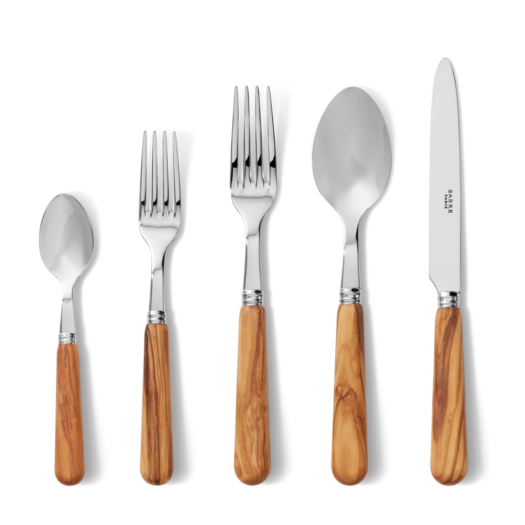 Olivewood Flatware Set, Set of 5