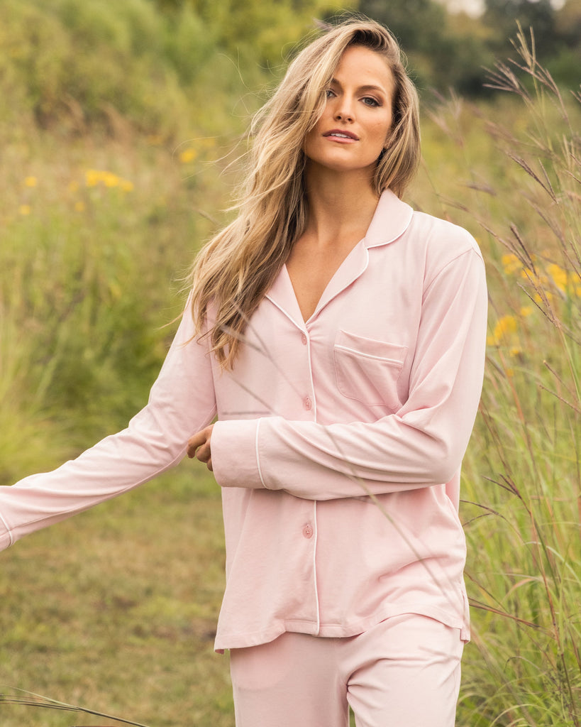 Women’s Pima Pajama Set in Pink