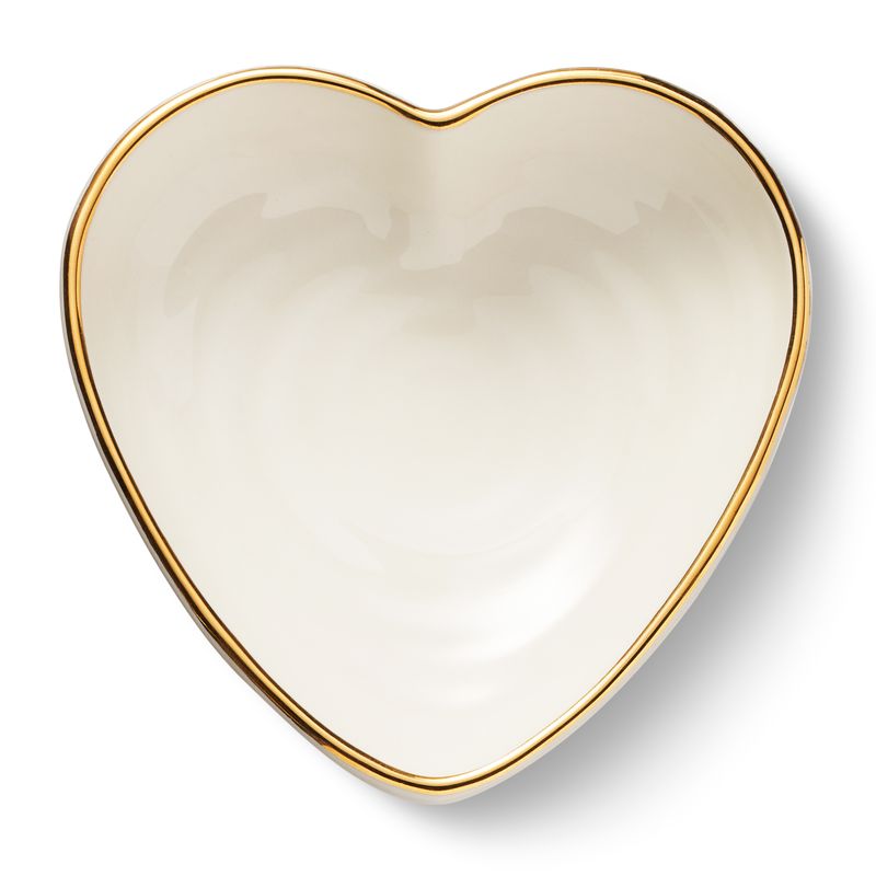 Heart Dish in Cream & Gold