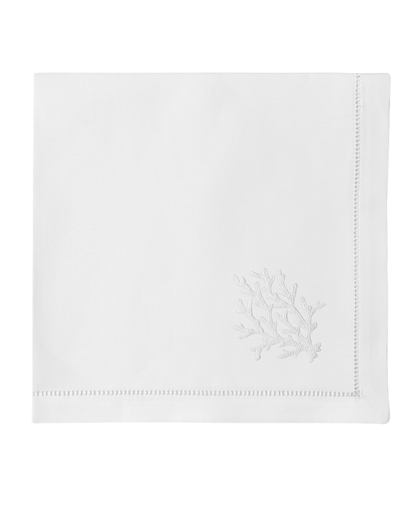 Coral Knot White Napkin