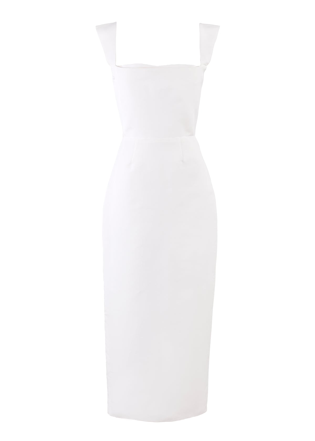 OTM Exclusive: Bridal Silk Faille Midi Dress in White