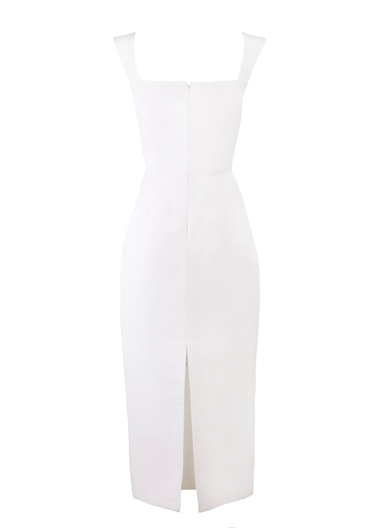 OTM Exclusive: Bridal Silk Faille Midi Dress in White
