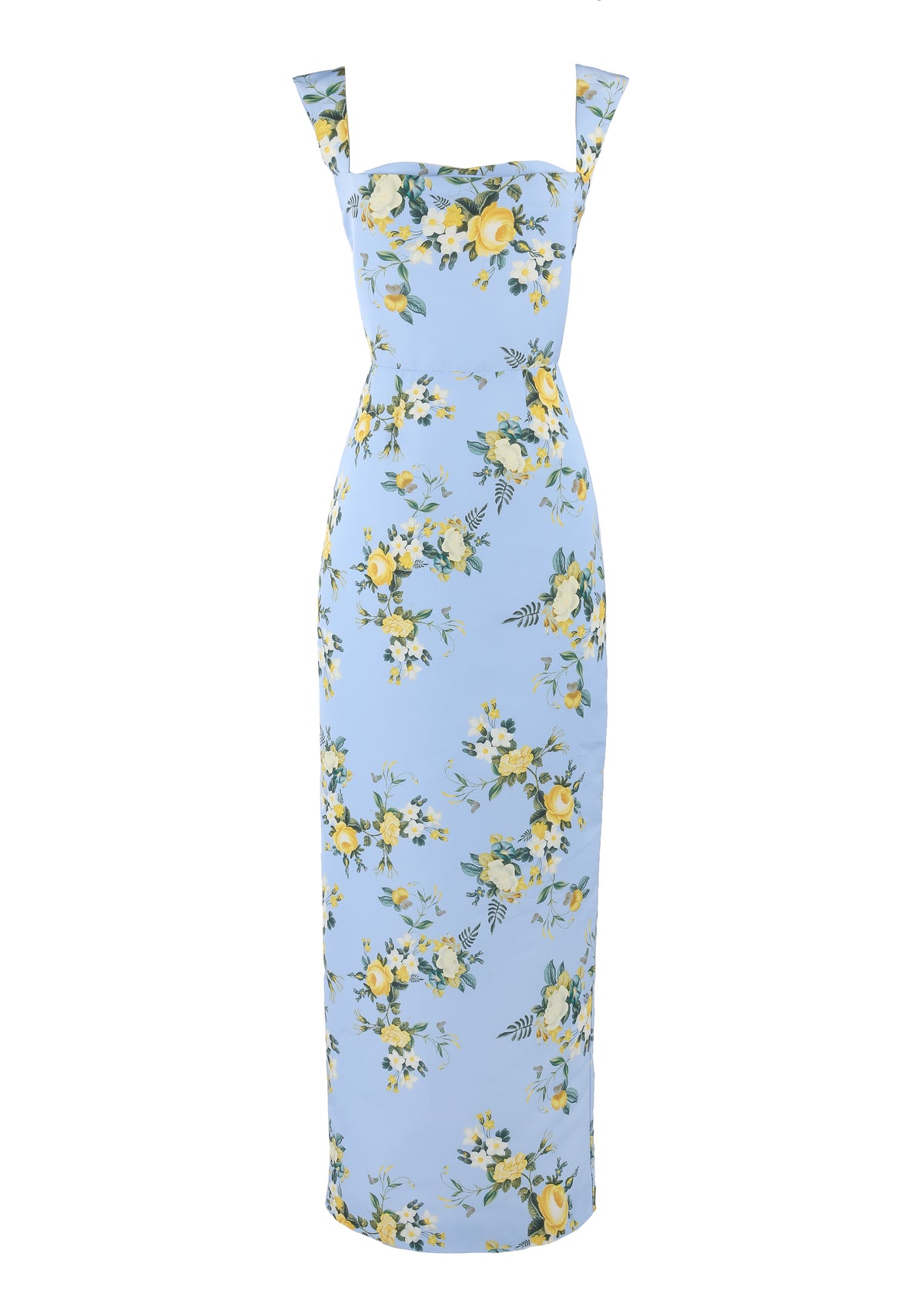 OTM Exclusive: Dress in Blue & Yellow Floral