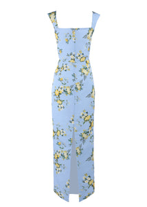 OTM Exclusive: Dress in Blue & Yellow Floral