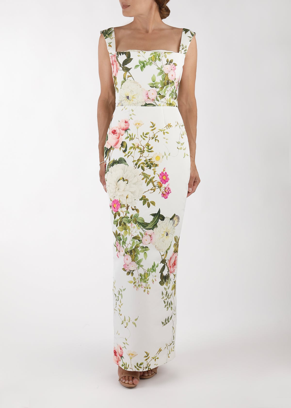 OTM Exclusive: Bridal Midi Dress in White Floral