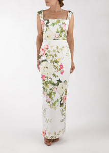 OTM Exclusive: Bridal Midi Dress in White Floral
