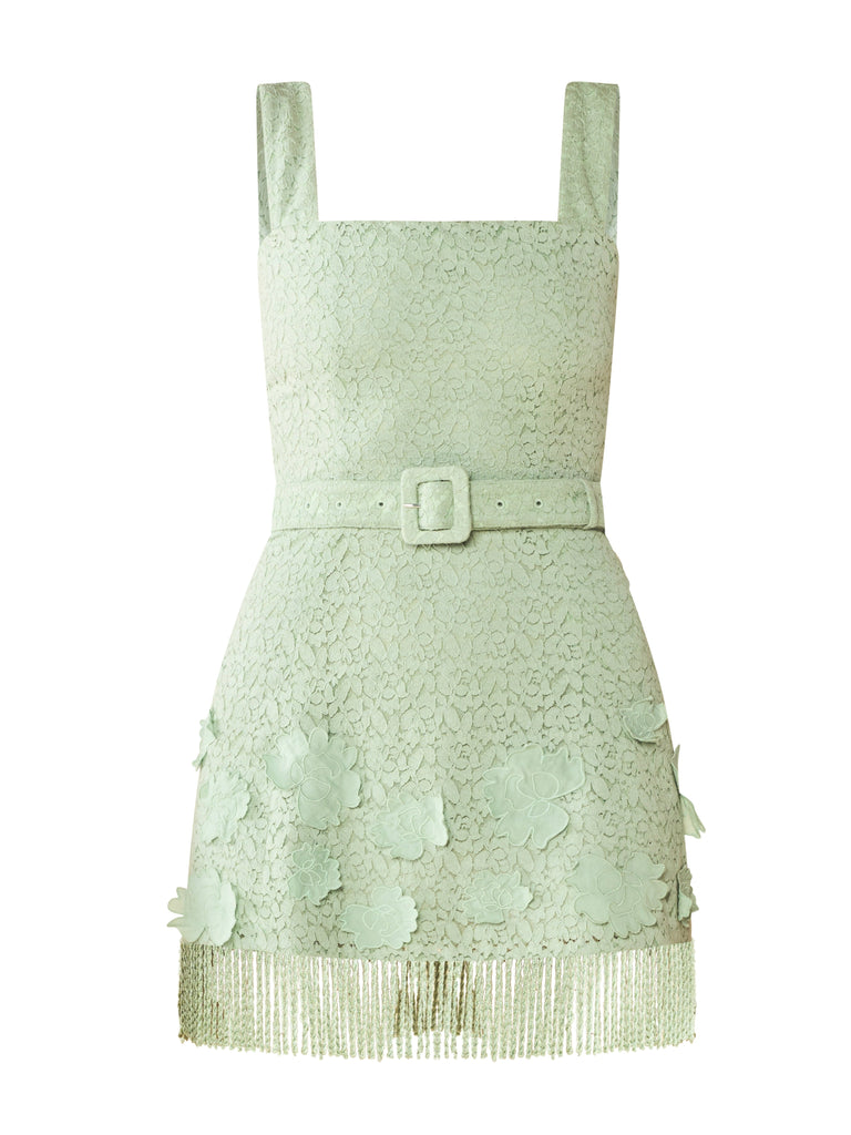 Sarah Bird Mini Dress in Minty Green