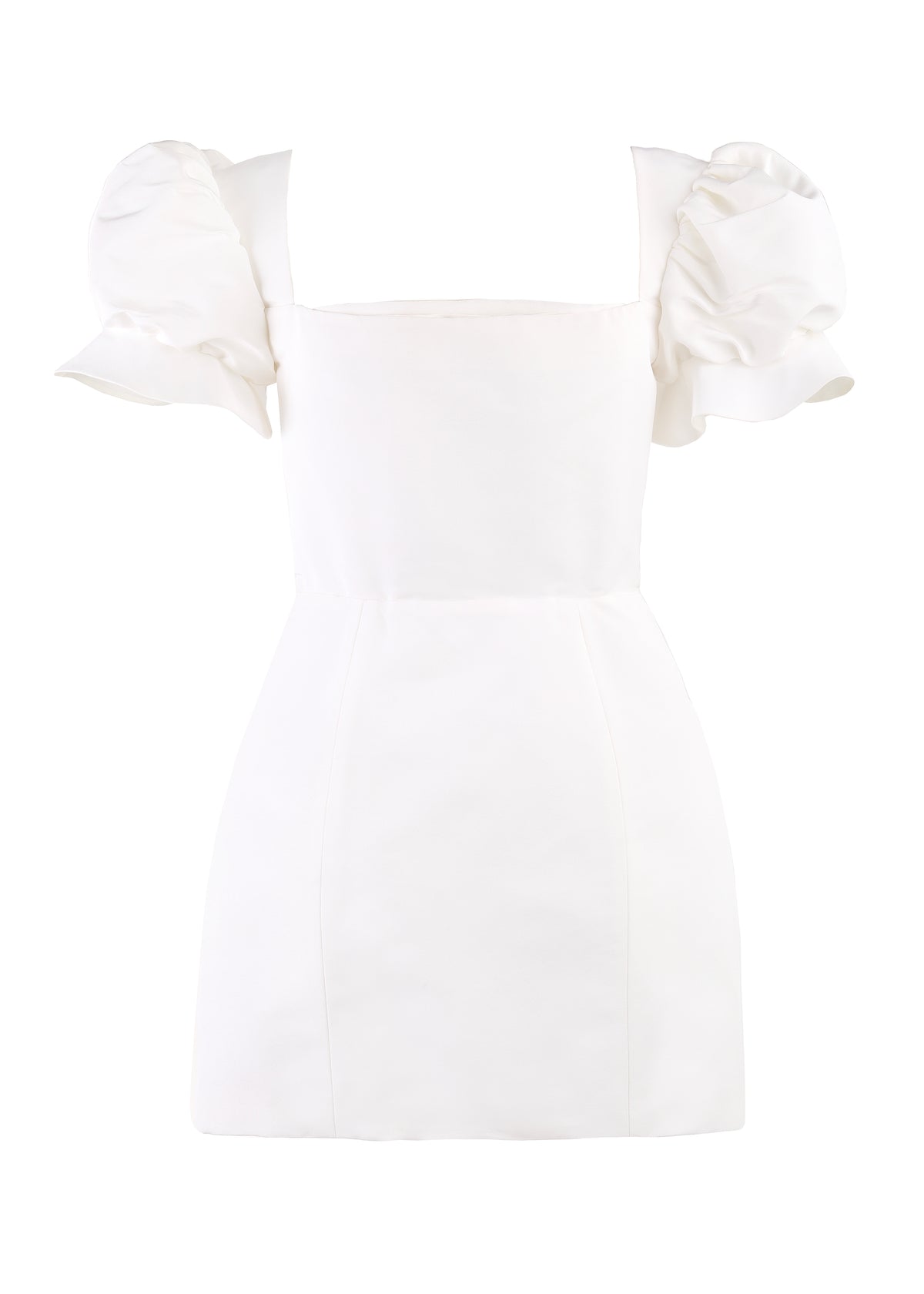 OTM Exclusive: Bridal Silk Faille Mini Dress in White