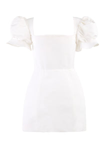 OTM Exclusive: Bridal Silk Faille Mini Dress in White