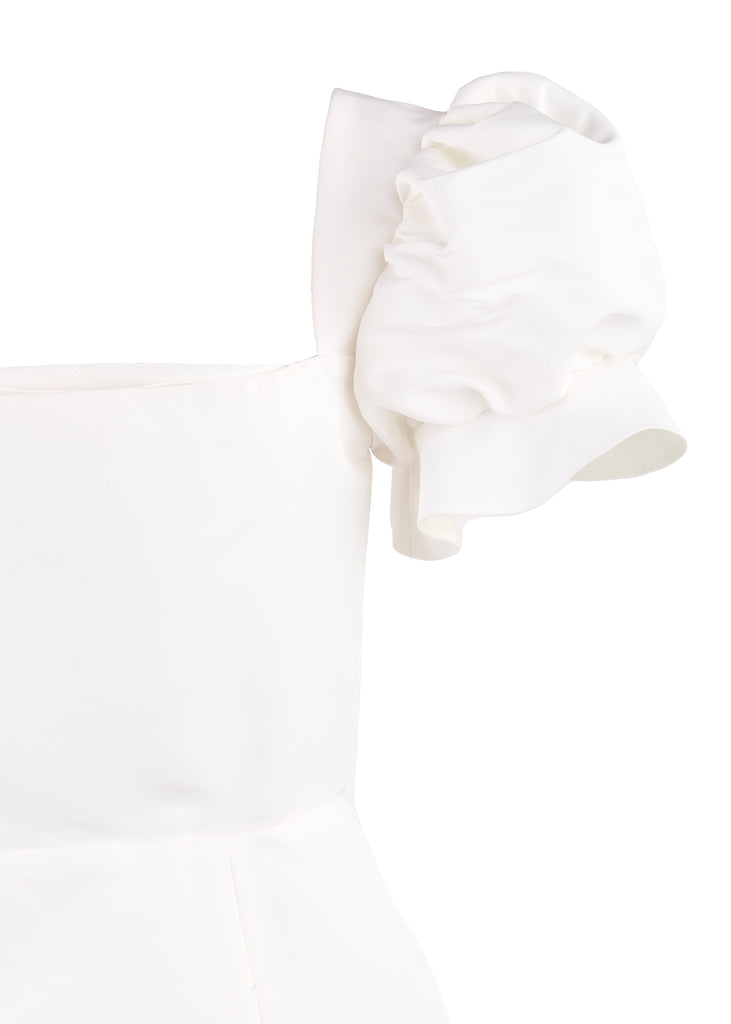 OTM Exclusive: Bridal Silk Faille Mini Dress in White