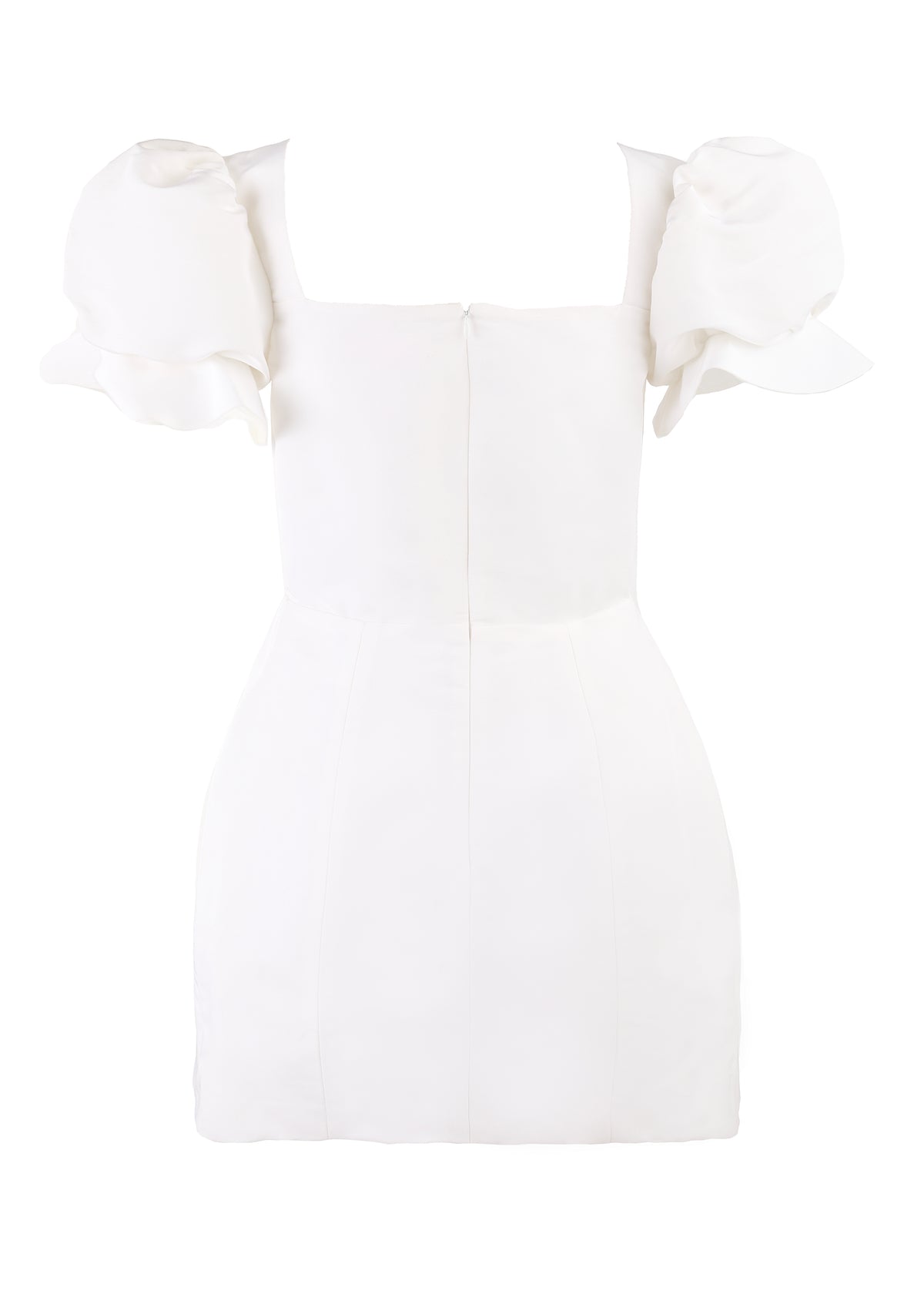 OTM Exclusive: Bridal Silk Faille Mini Dress in White