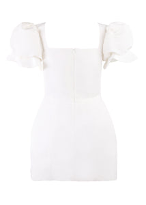 OTM Exclusive: Bridal Silk Faille Mini Dress in White