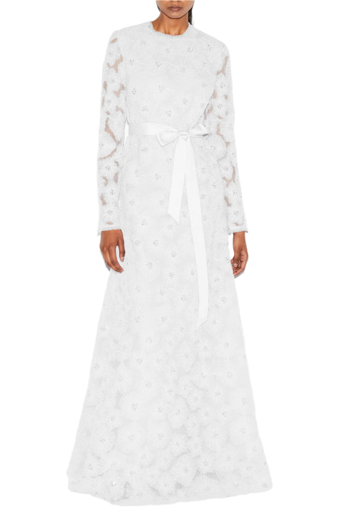 Maurene Dress White Embroiered Tulle