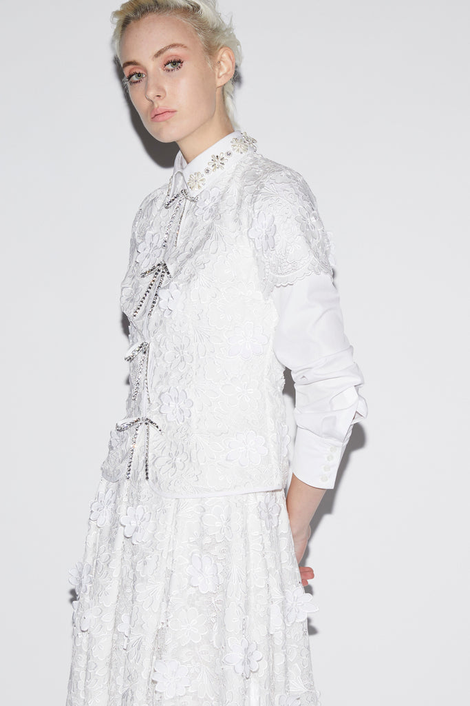 Claudine Top White Embroidered Cotton