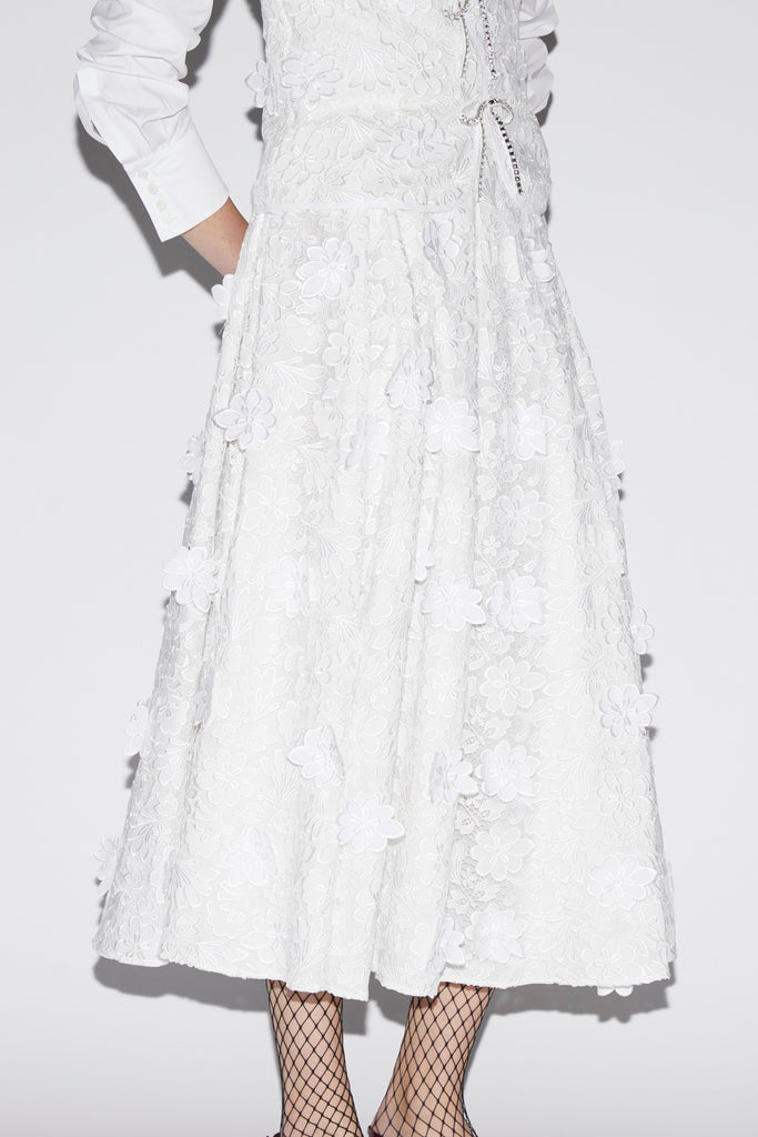 Lee Skirt White Embroidered Cotton