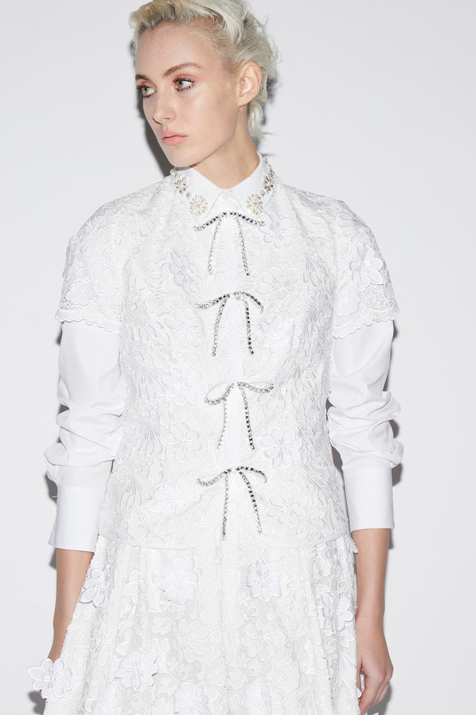 Claudine Top White Embroidered Cotton