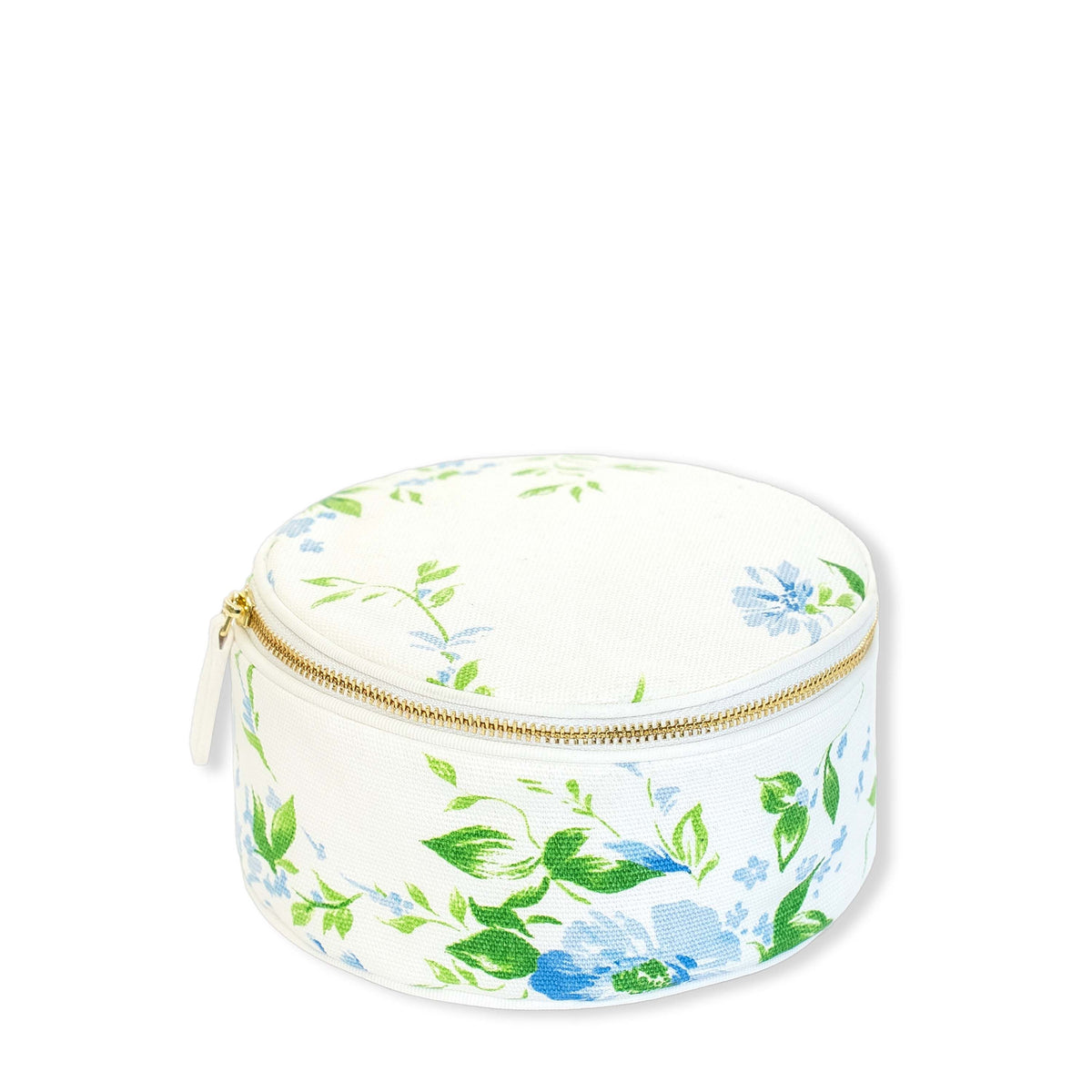 D. Porthault pour AERIN Large Round Beauty Bag in Fleurs du Vent