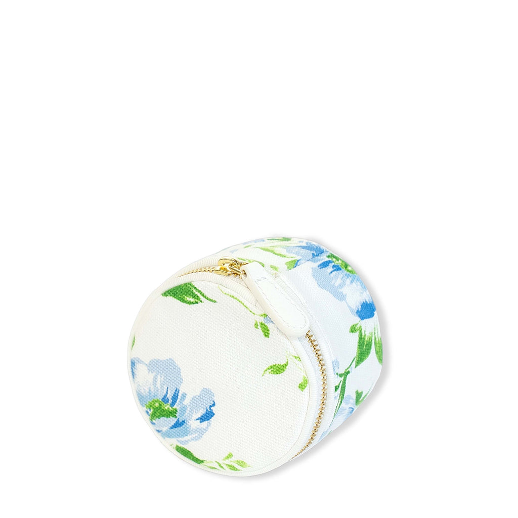 D. Porthault pour AERIN Mini Round Beauty Bag in Fleurs du Vent