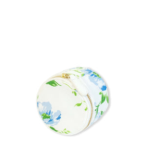 D. Porthault pour AERIN Mini Round Beauty Bag in Fleurs du Vent