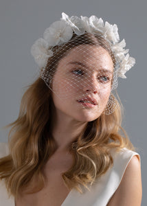 Peony Vine Headband in Cream